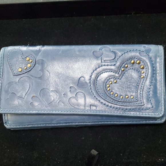 Fossil Blue Heart-Patterned Wallet - Picture 1 of 9